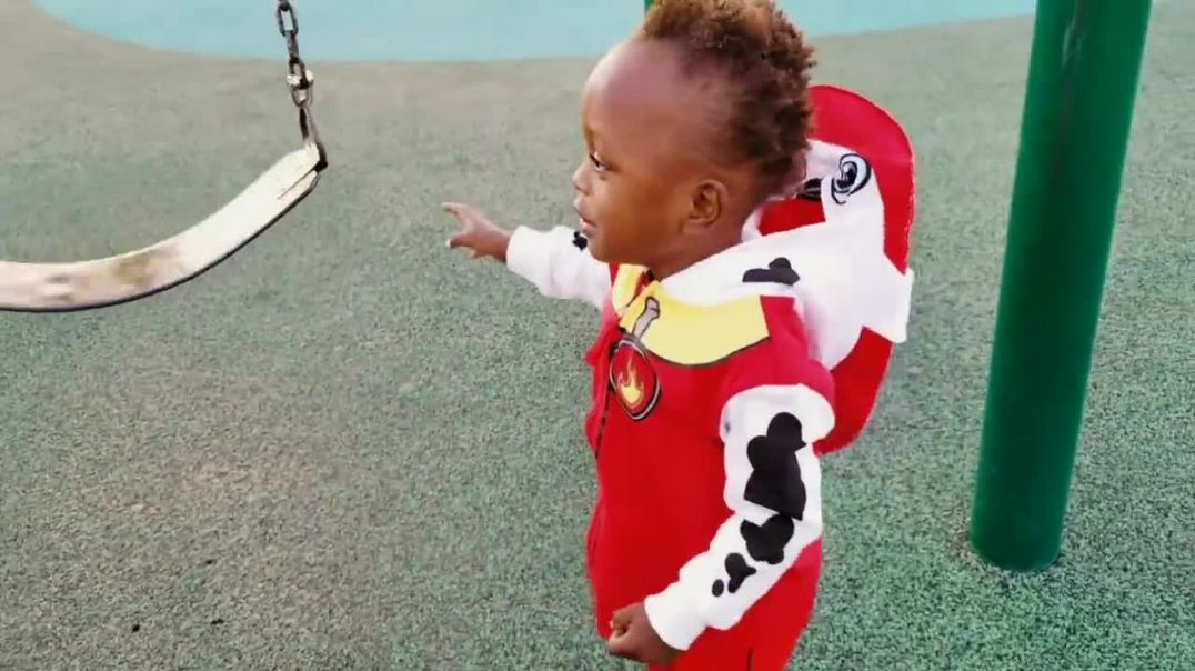 Baby Josiah Learns To SWING On BIG Boy Swings at Park Playground