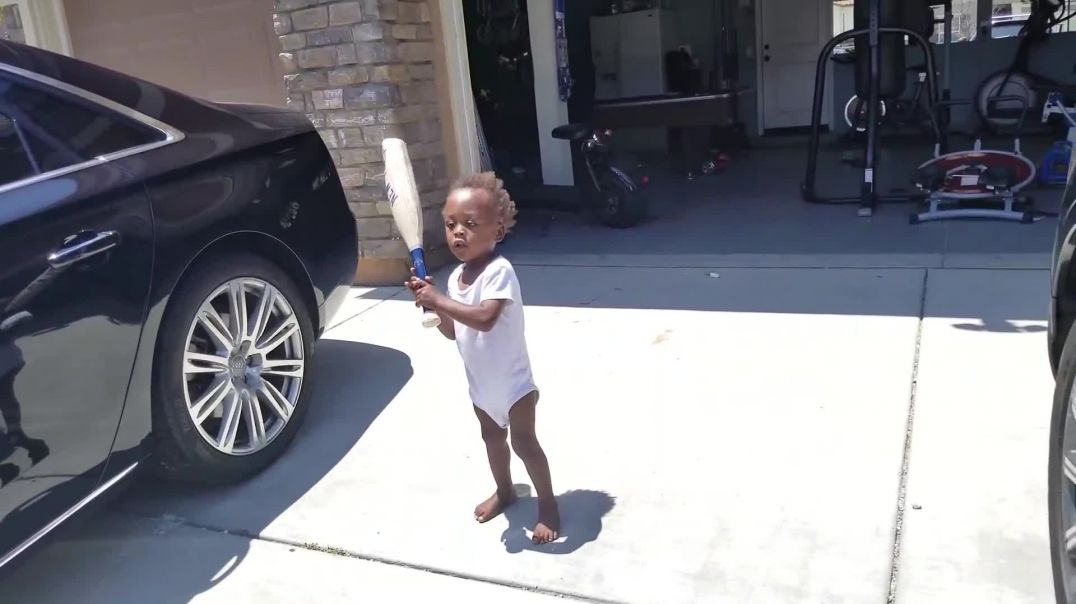 Baby Josiah Hits Baseball Homerun in Onesie Pajamas